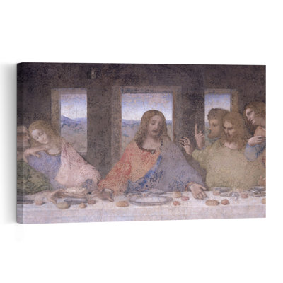 The Last Supper, 1495-97 Abstract Contemporary Wall Art Print 1 Piece Wrapped Canvas Wall Art