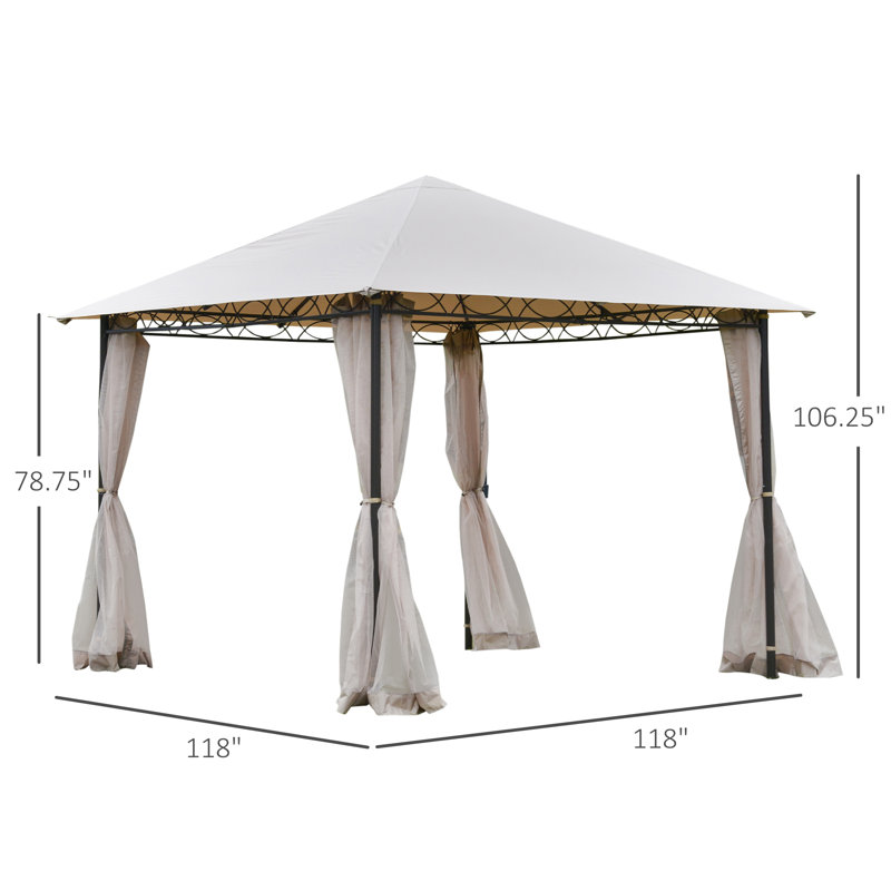Abri de jardin en métal l 10 pi L 10 pi. Pavillon de jardin en métal