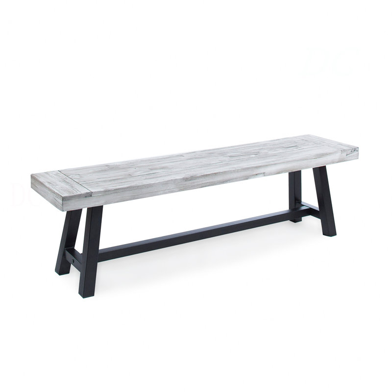 Bancs d'extérieur Carlisle, gris clair sablé + noir (ensemble de 2)