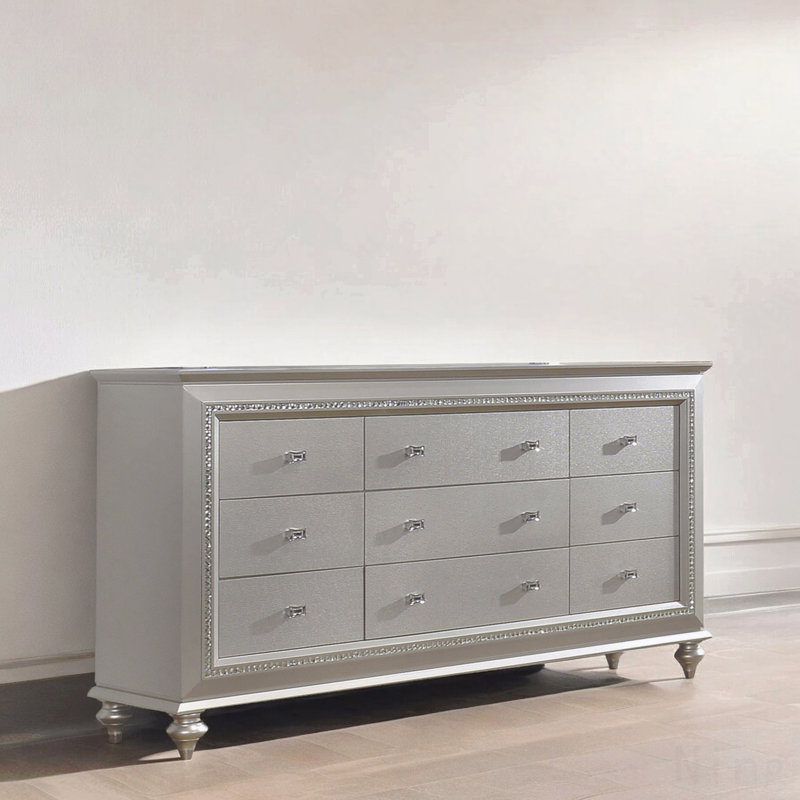 Basic Wooden Dresser, Champagne