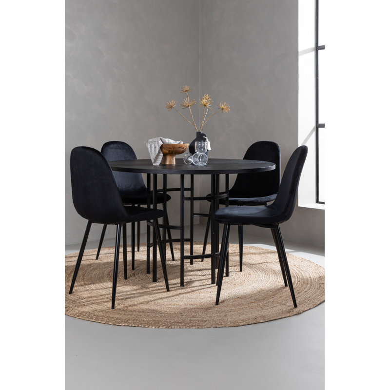 Quarles 4 - Person Dining Set, Black, Black, Black