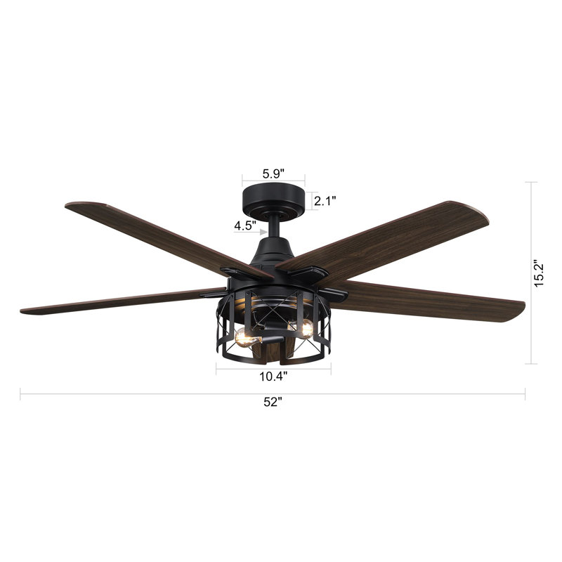 Trent Austin Design® Rippy 52'' 5 - Blade Standard Ceiling Fan with ...