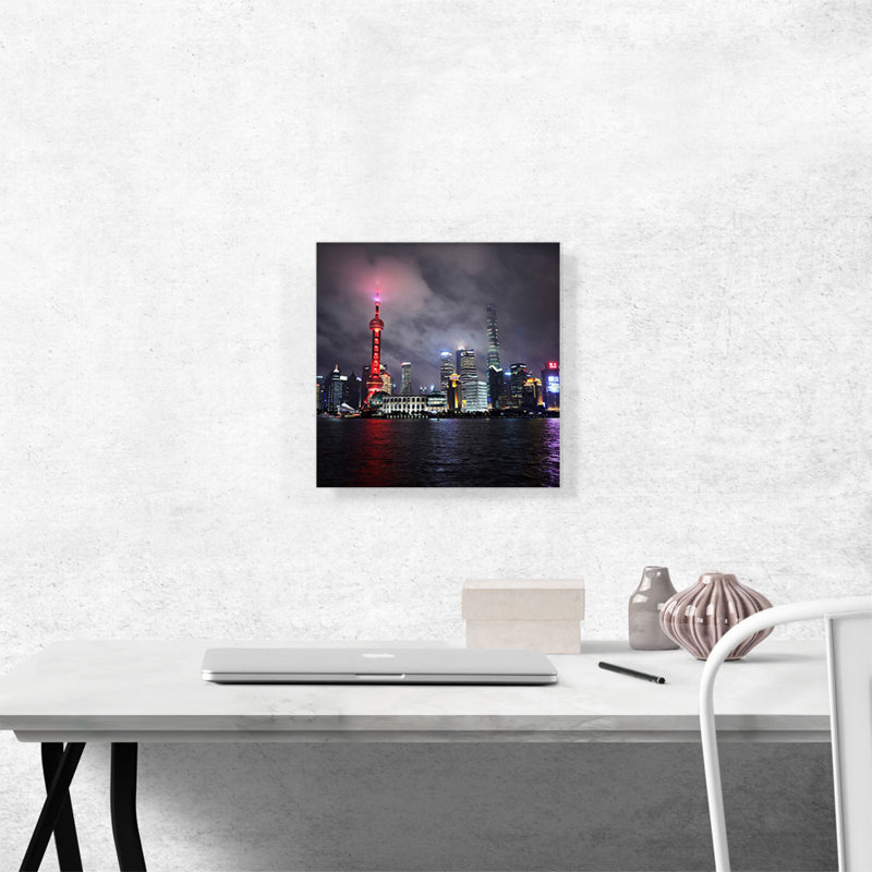 " Shanghai China Night View ", 12" H x 12" W x 1.5" D