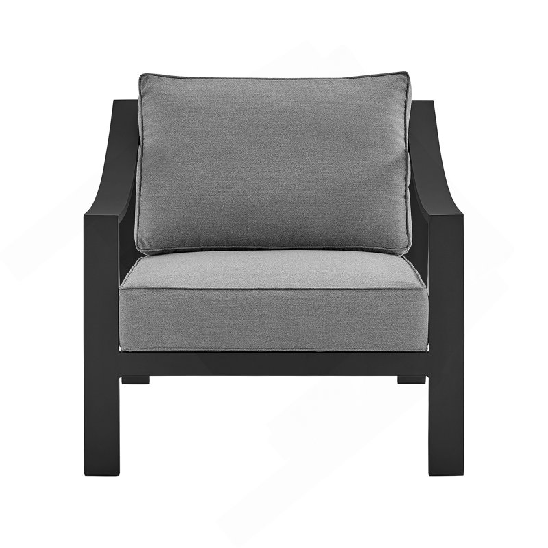 Chaise d'extérieur en aluminium noir et gris foncé