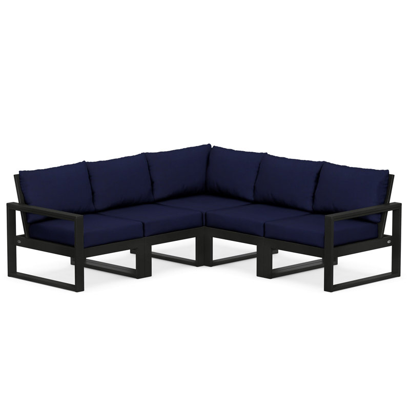 EDGE 5 - Person Seating Group with Cushions, Black, Navy
