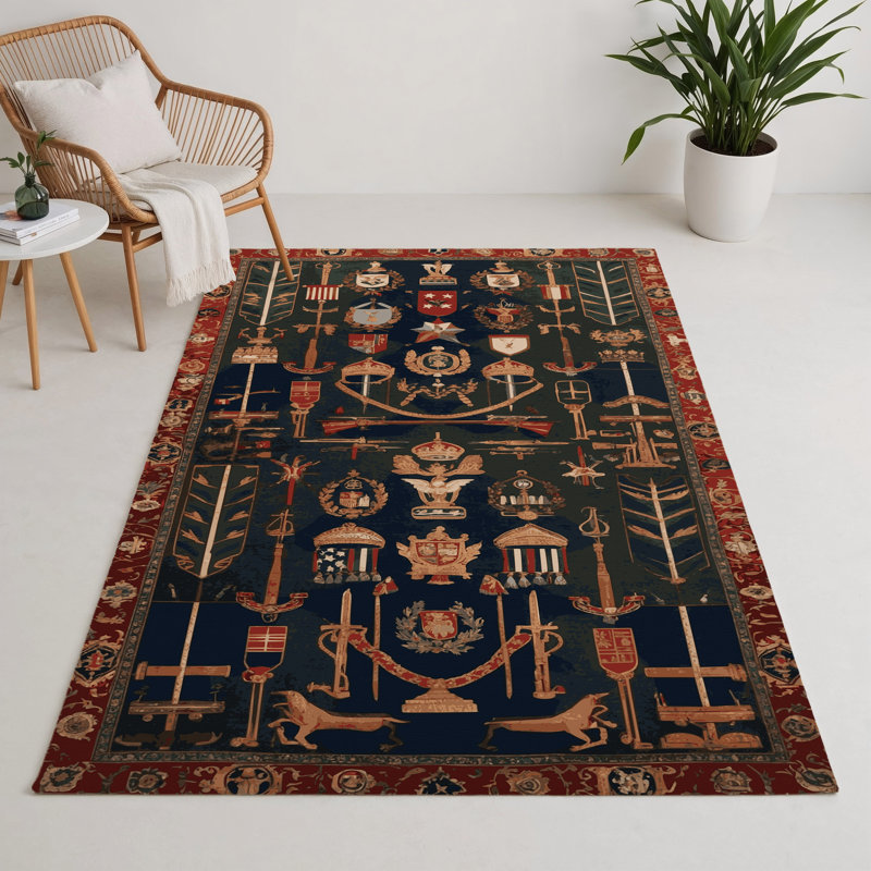 Tapis mauve d'intérieur et d'extérieur French French, Rectangle 9 pi x 12 pi