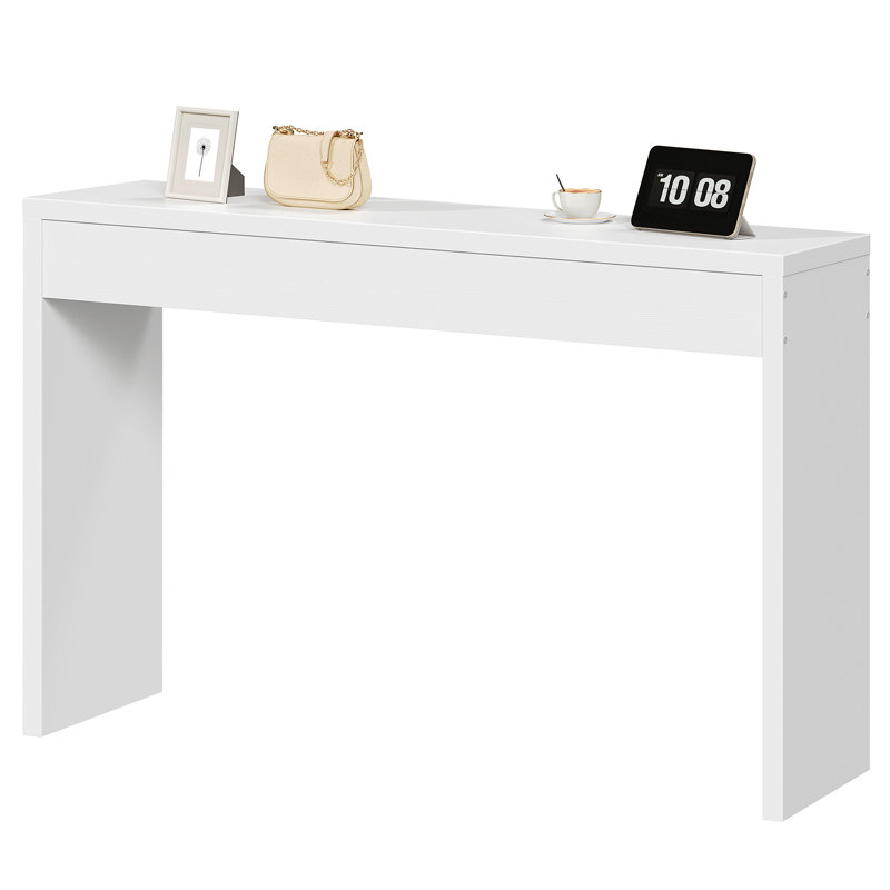 Nooriyah Narrow Console Table Hallway Foyer Table, White,  31.5'' H X 47.2'' W X 11.8'' D