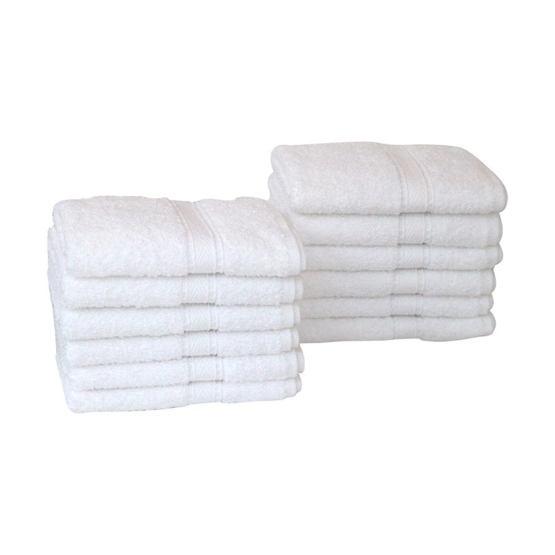 Luxury Hotel & Spa 12 Piece Turkish Cotton Washcloth Set