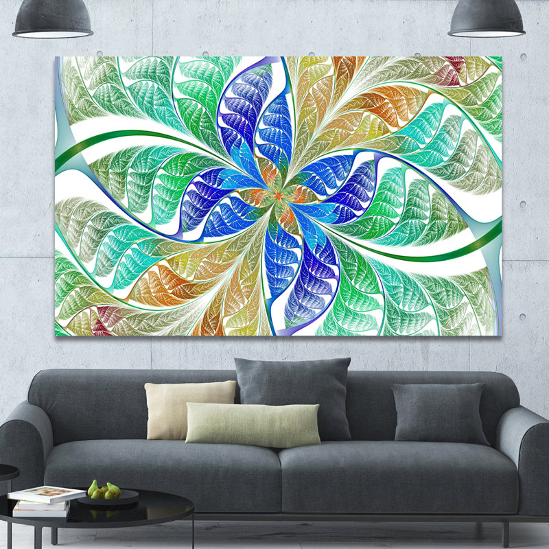 « light blue vitrail », impression sur toile, H 40 po x l 60 po x P 1,5 po