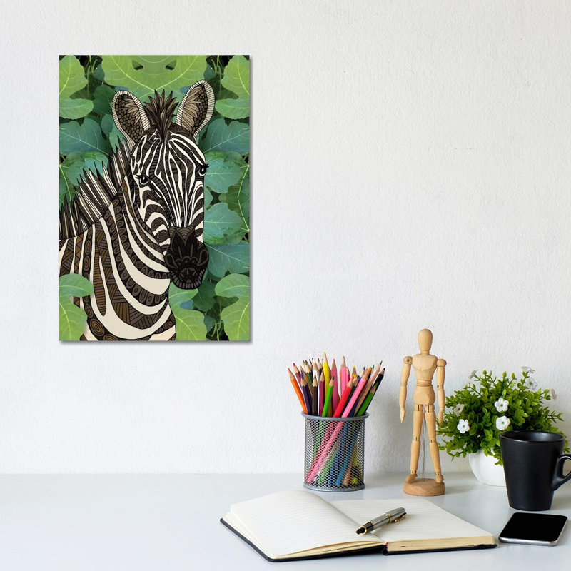 Zebra 1 Piece Wrapped Canvas Wall Art, 30.48cm H x 30.48cm W