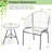 3 Pcs Patio Acapulco Furniture Bistro Set Plastic Rope Glass Table White