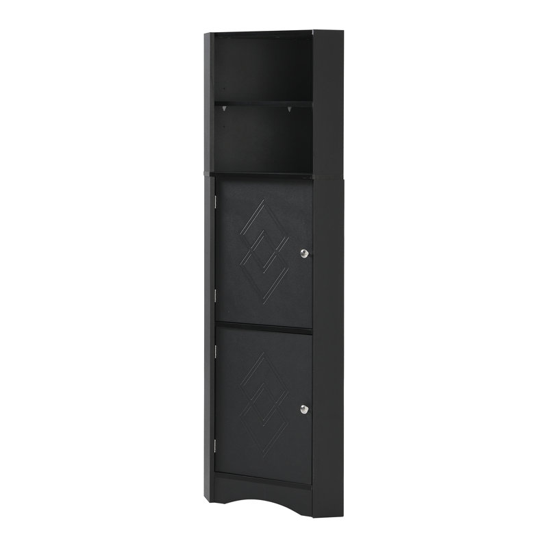 Ahran Freestanding Linen Cabinet, Black