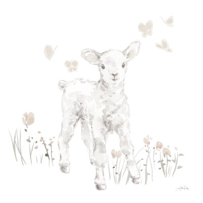 Spring Lambs I Neutral by Katrina Pete - 1 Piece Wrapped Canvas Wall Art