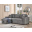 Canapé-lit modulaire réversible 96 po en tissu bouclé gris 96 po avec méridienne de rangement, porte-gobelets, port de chargement USB et coussins décoratifs