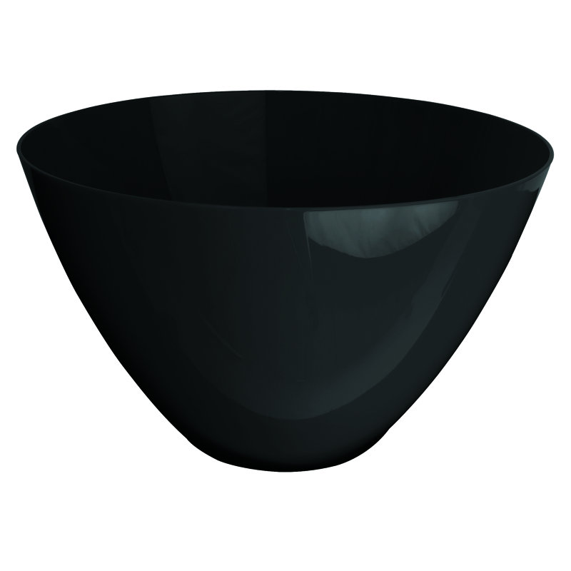 Polycarbonate Round Bowl 8.66" - 6 Pieces - Quartz, Black
