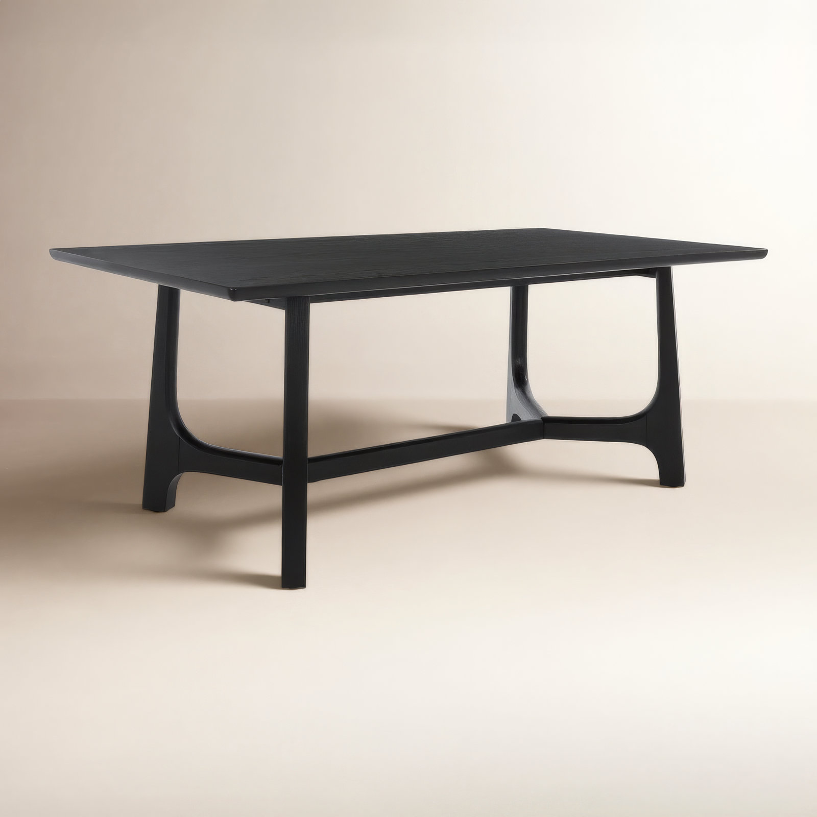 Burk 76" Trestle Dining Table, Black