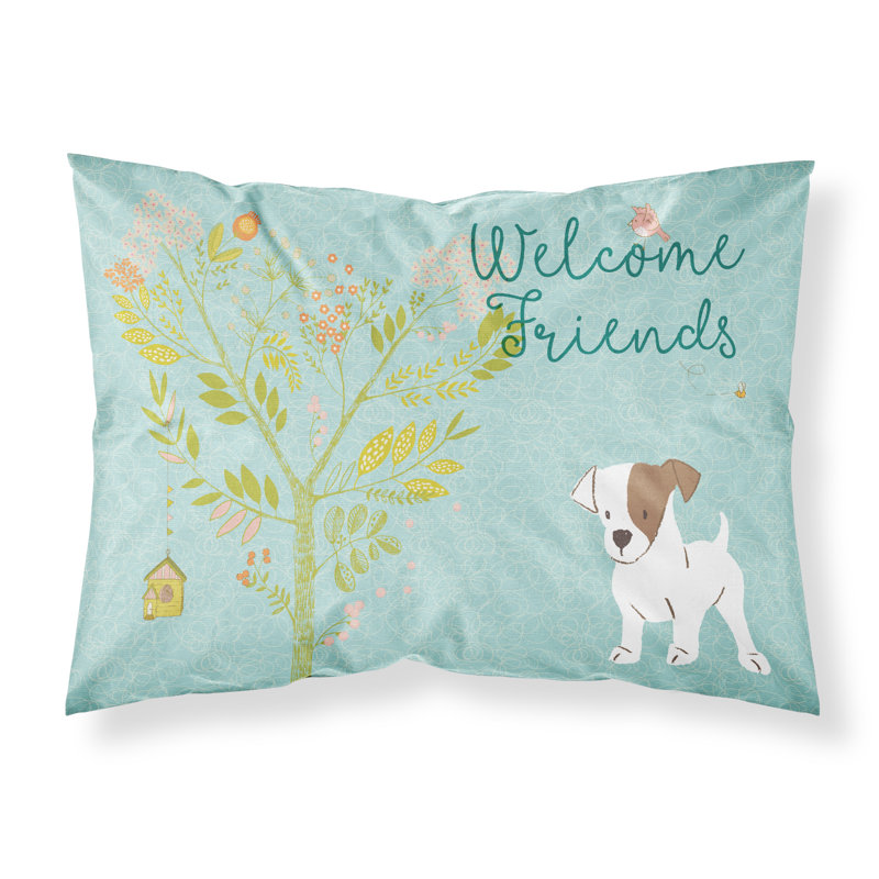 Taie d’oreiller welcome friends, Chiot Jack Russell terrier brun