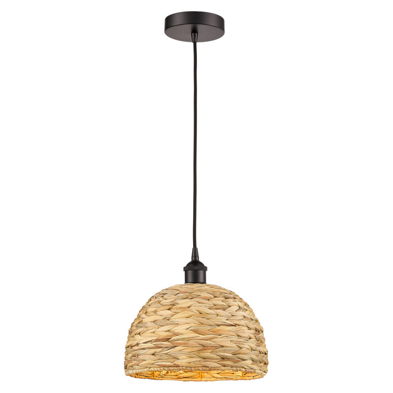 Edison - Alyxandrea - Mini-luminaire suspendu à cordon 1 lumière 12 po, Bronze frotté à l'huile