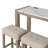VANILLA REAL MARBLE SOFA TABLE WITH POWER AND 3 STOOLS
