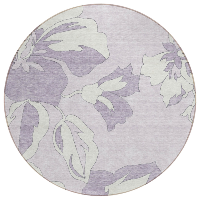 Tapis ivoire rond 8 po