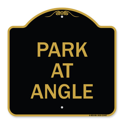 Enseigne Signmission Designer Series - Park At Angle | Enseigne architecturale en aluminium de gros calibre vert et blanc 18 po x 18 po | Protégez votre entreprise et votre commune | Fabriqué aux États-Unis