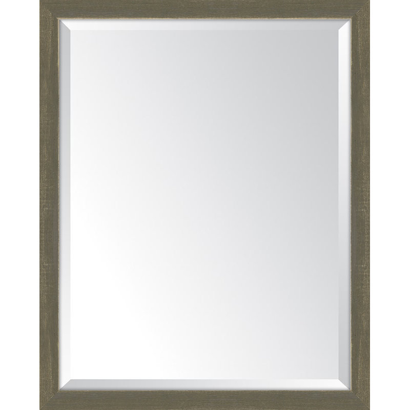 Broadway Wood Flat Wall Mirror, 31" H x 25" W, Pink