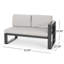  Ensemble de causeuse d'extérieur en aluminium, canapé de patio moderne avec coussins, conception résistante aux intempéries pour le jardin et la piscine, gris