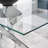 Chowchilla Luxury Rectangular Dining Table in Glass and Chrome Metal - Modern Statement Design