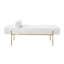 Banc rembourré en laine 56 po crème et or
