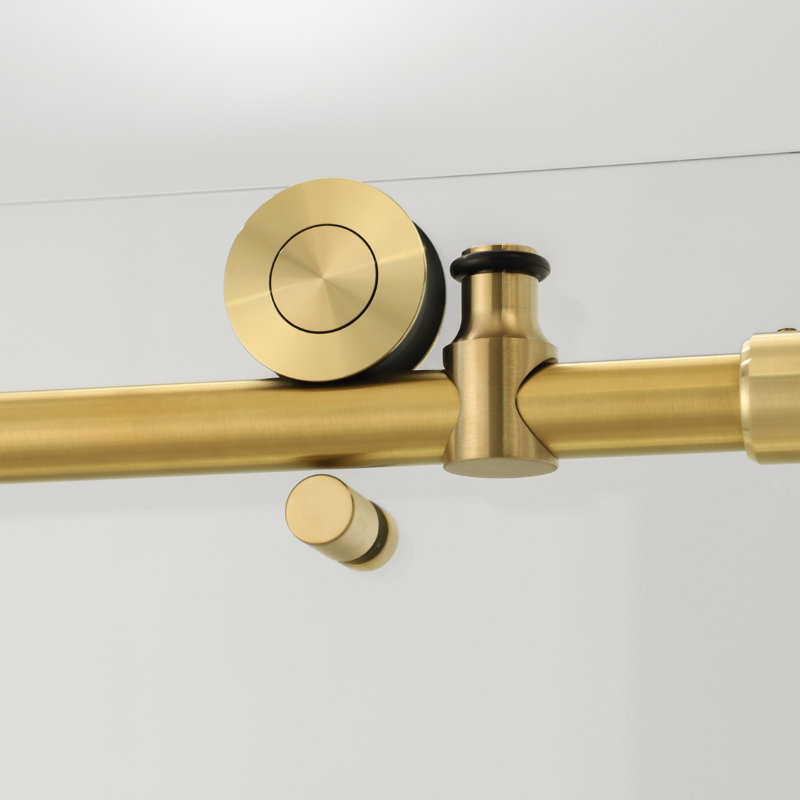 60" W X 58" H Frameless Tub Door, Brushed Gold