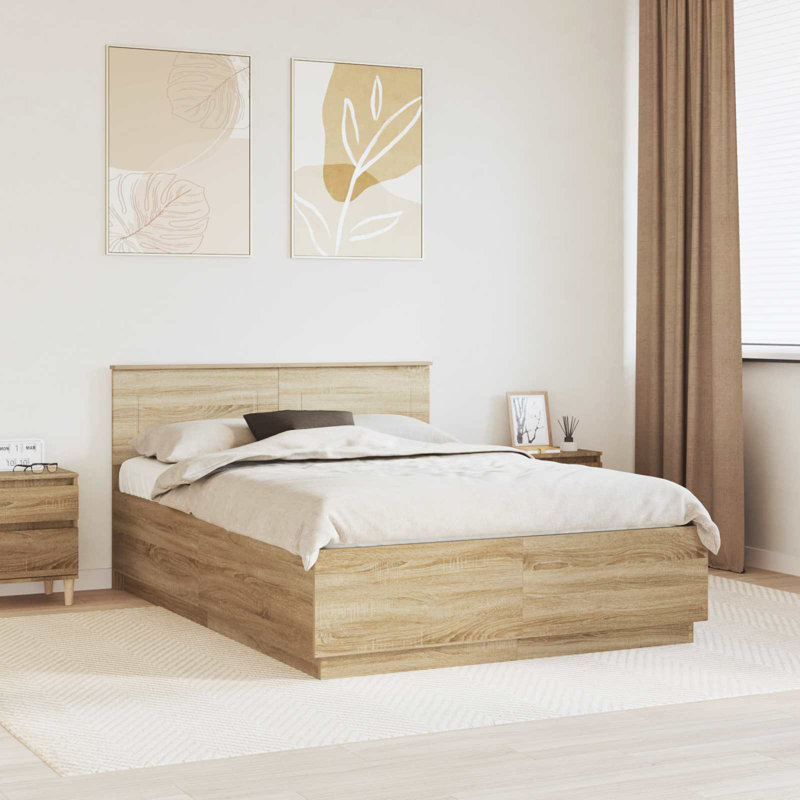 Bed, European Double (140 x 200 cm), Sonoma Oak