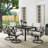 Halles 6 - Person Steel Patio Dining Set Umbrella Hole Included Rectangular Table with Cushions Included-1536362544