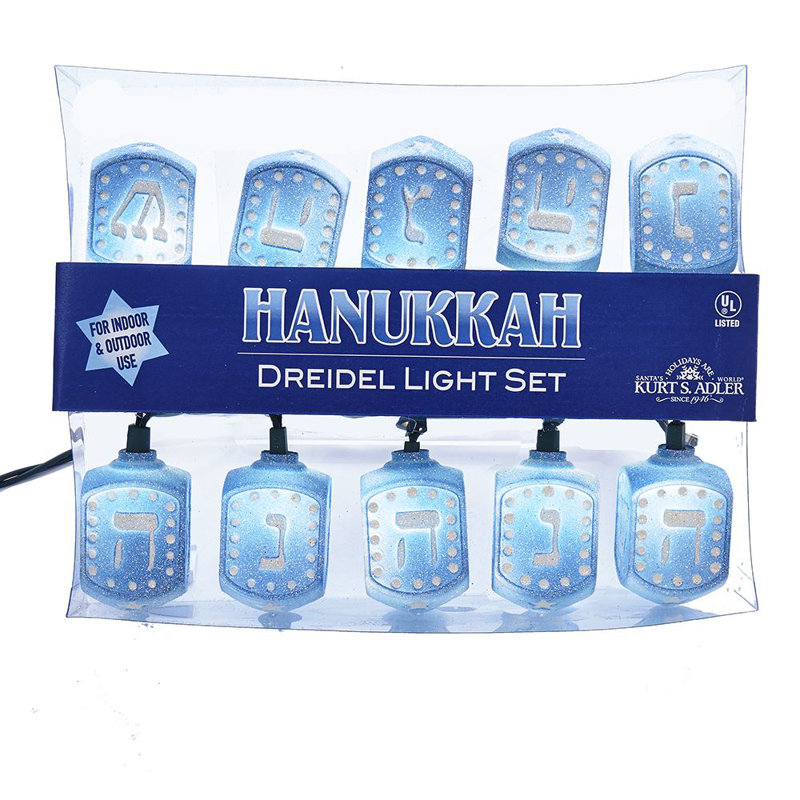 Hanukkah dreidel 10 guirlandes lumineuses