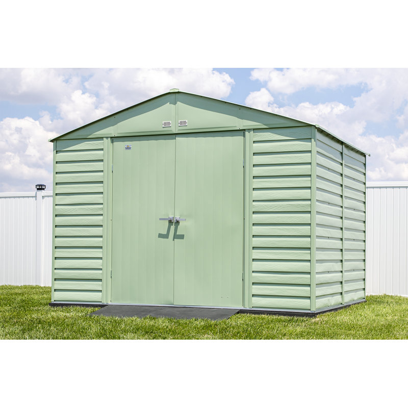 Select Steel Storage Shed Steel Storage Shed, 10X12, Sage Green, Sage Green, 10 ft. W x 12 ft. D