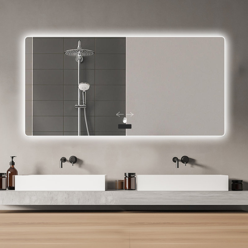 48X32in Frameless Bathroom Mirror With Light (Includes Mirror Only)