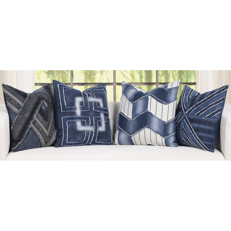 Fringed Cotton Reversible Throw Pillow