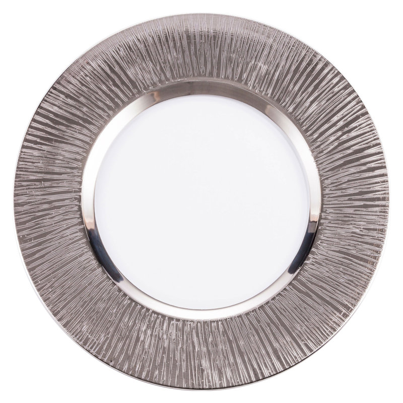 Balsinger 32cm Glass Saucer, Silver/Transparent