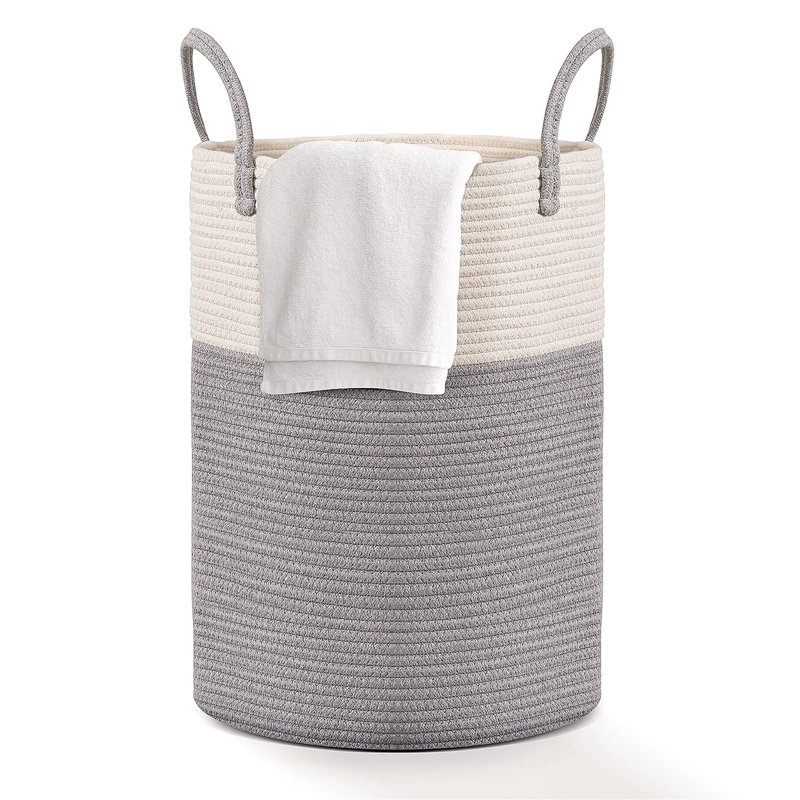 Fabric Laundry Hamper with Handles, Grey