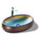 Chrome Vitreous China Oval Vessel Bathroom Sink with Overflow