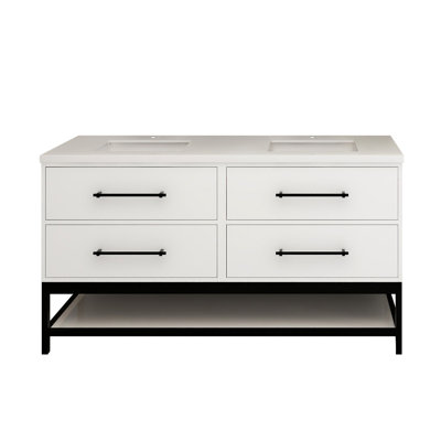 Victoria Floating Vanity with Double Reinforced Acrylic Sink & Rack