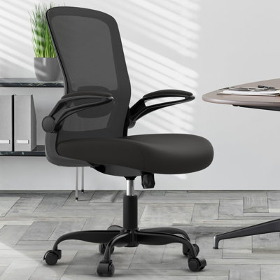 Office Chair, Ergonomic Office Chair With Adjustable Waist Support, High Back Computer Chair With Flip Armrests, Executive Chair For Home Offices -  Inbox Zero, 2A4EF65F55D64C9FA1015A78780A348E