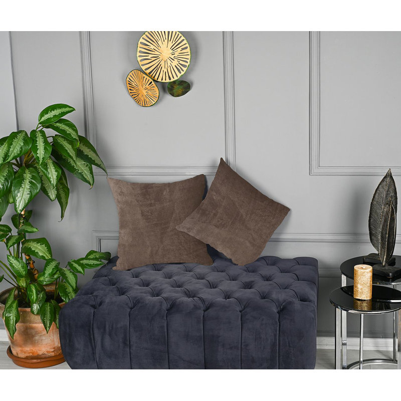 Matte Velvet Cushion Cover - 1 Pc, 61cm x 61cm, Coffee