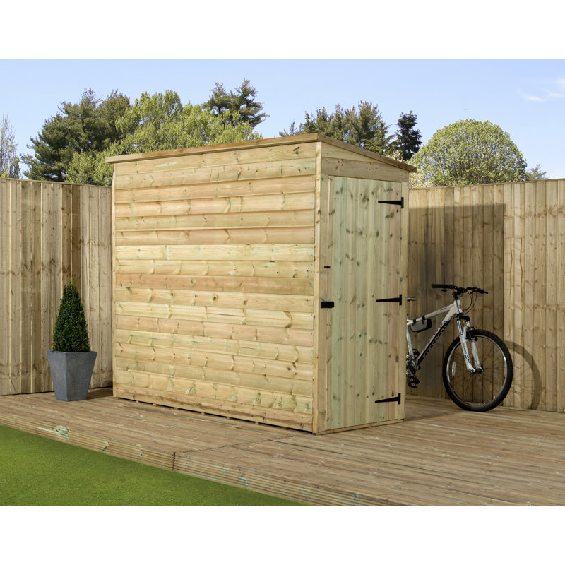 Shiplap Pent Wooden Shed, 3 Ft. W x 10 Ft. D, Right Side Panel