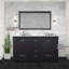 60 po Meuble-lavabo double avec comptoir en marbre, miroir de 58 po et six tiroirs - comptoir 60 po x 22 po Space Doors