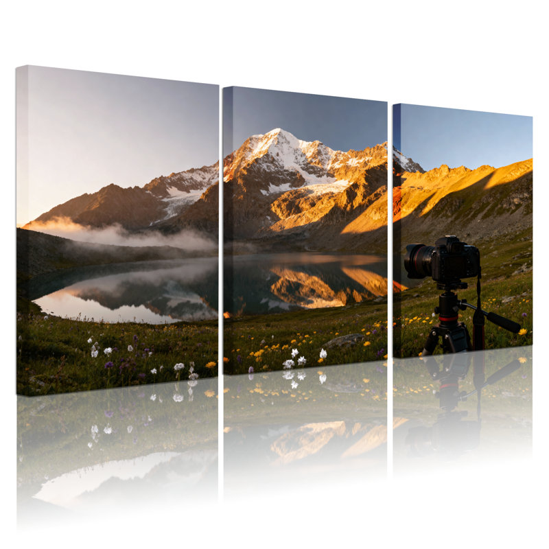 Scénario et paysages urbains Mountain Lake Reflection Sunrise, H 18 po x l 36 po