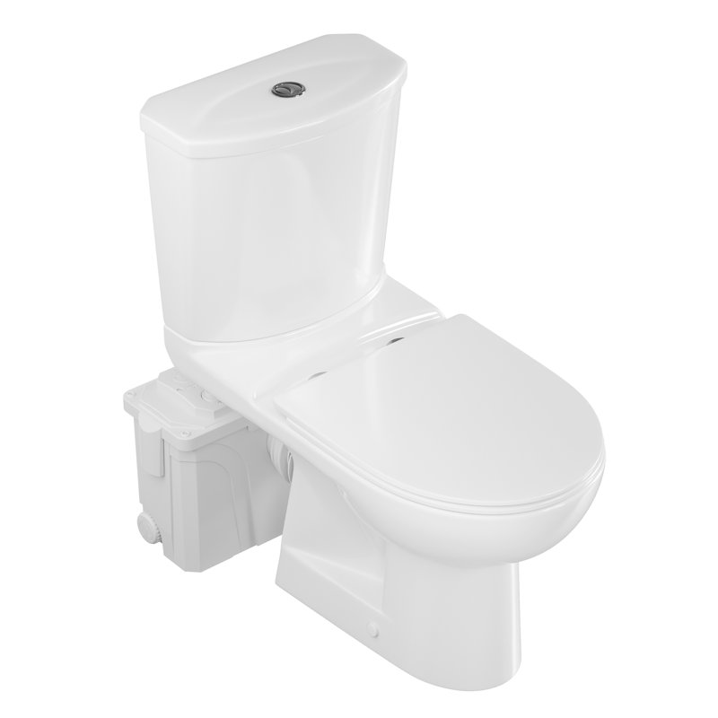 Toilette Macerating pour le sous-sol | Meuleuse puissante en acier inoxydable de 700 W, levage vertical de 23 pi, contrôle double des odeurs