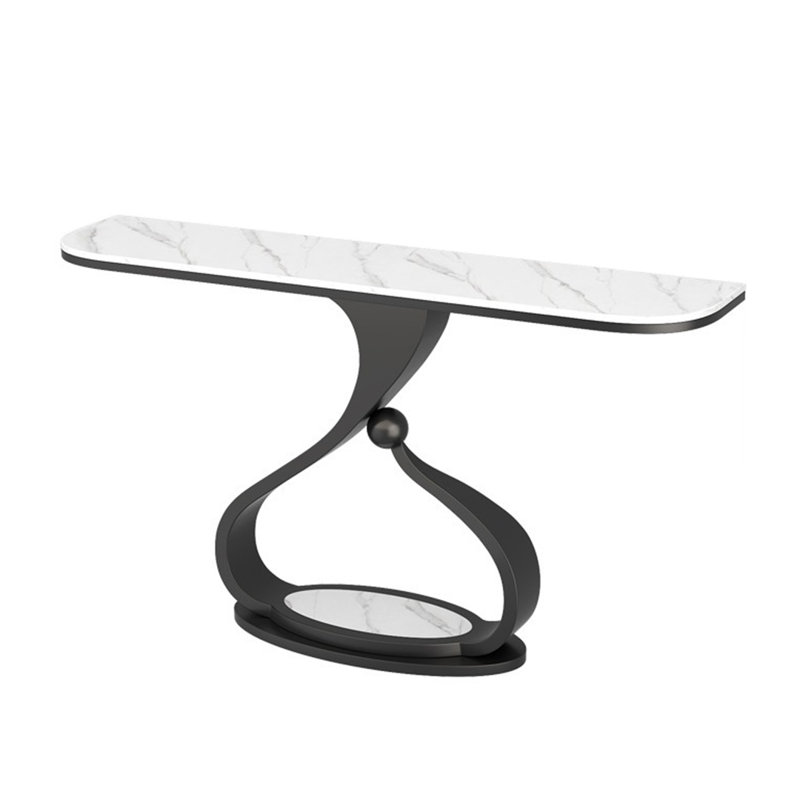 Console Table, 31.5" H x 47.2" W x 11.8" D, White, Black