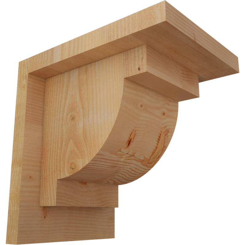 Alpine Corbel w/Backplate, 8" H x 6" W x 8" D, Douglas Fir, Rough Sawn
