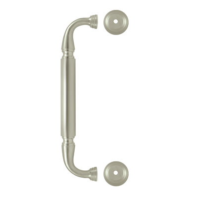Deltana DP2578U26 Door Pull w/ Rosette, 10" in Polished Chrome