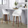 Matisse Highback Fixed-Height Counter Stool With Bent Wood Legs & Round Footrest - Set Of 2